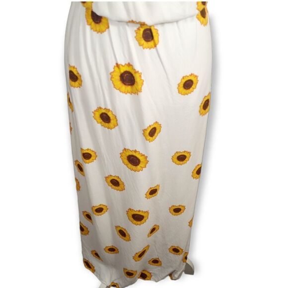 J FOR JUSTIFY WHITE & YELLOW SUNFLOWER PRINT MAXI DRESS SZ.2X EUC - Picture 2 of 11